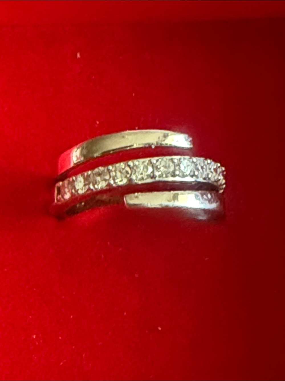 Lab grown diamonds Modern crossover Multi-Band Ring - 50.pts rhodium over 925